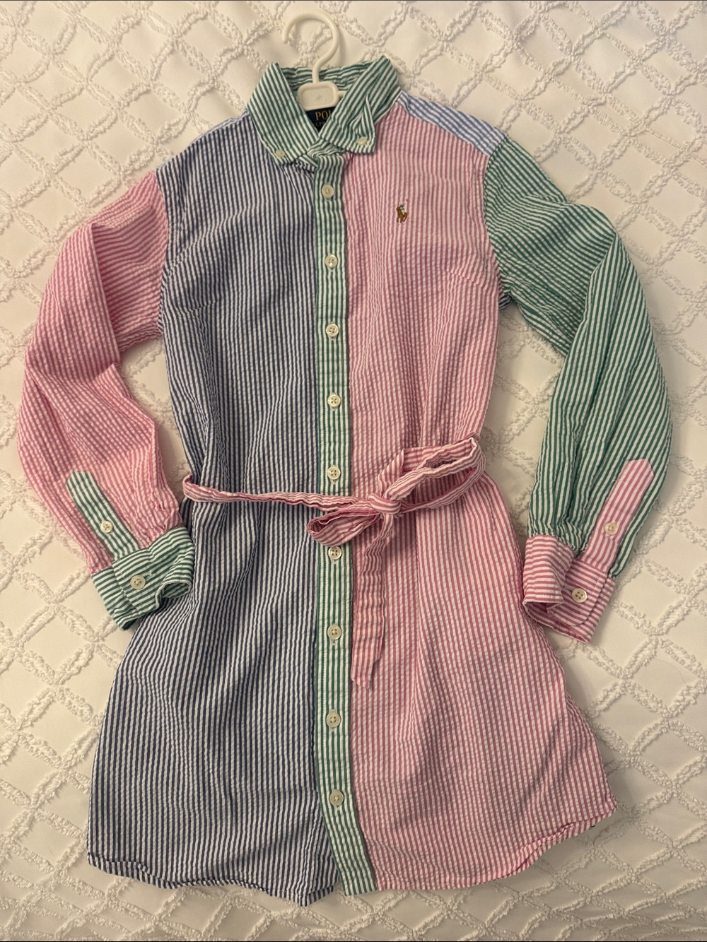 Ralph Lauren Pastel Striped Button-Front Shirt Dress